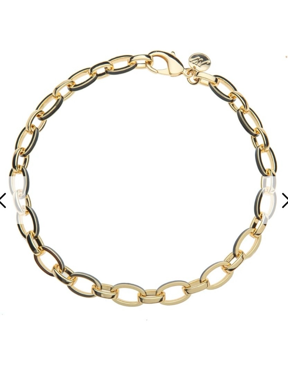 Jane Win LONG & SHORT OF IT BLACK ENAMEL CHUNKY CHAIN
